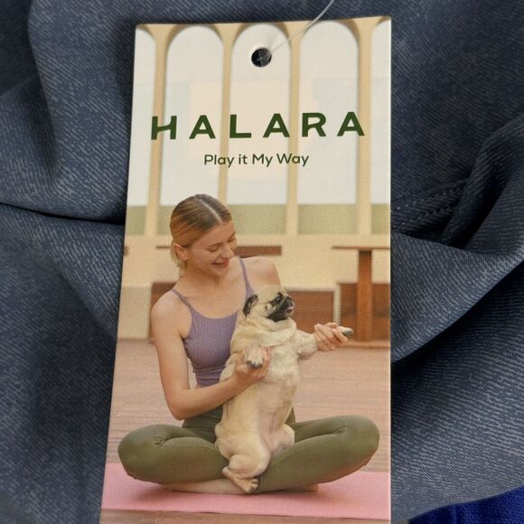 HALARA Softlyzero Crossover Pocket Plain Leggings XS Denim Dark Blue Print B80 - Picture 5 of 6